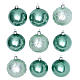 Box with 9 Christmas balls sized 80 mm sea green s1