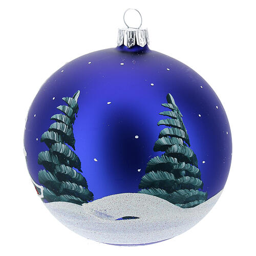 Blown glass Christmas ball with snowman 100 mm 3