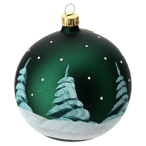 Weihnachtsbaumkugel aus mundgeblasenem Glas Motiv Schneemann und Kinder 100 mm 7