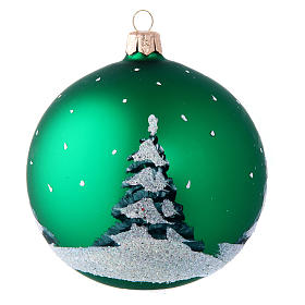 Boule Noël bonhomme de neige et enfants 100 mm