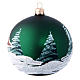 Green christmas tree ball with houses 100 mm s2