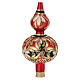 Satinized red and black glass tree topper with flowers s2