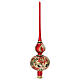 Satinized red and black glass tree topper with flowers s4