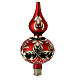 Christmas tree topper in glass red  with flower decoration s4