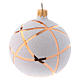 Weihnachtskugeln aus mundgeblasenem Glas 4er-Set Grundton Weiß mit goldenem Rautenmuster verziert 80 mm s3