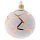 Christmas baubles in glass gold and white rhombus 80 mm 4 baubles s2