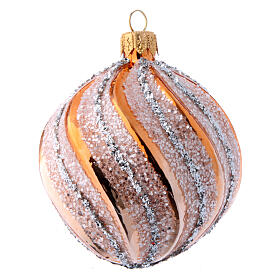 Christmas bauble in gold and white 80 mm