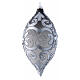 Adorno Árbol de Navidad gota color plata y blanco 20 cm s3