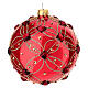 Weihnachtsbaumkugel aus Glas Grundton Rot glänzend mit Schmucksteinen 100 mm s3