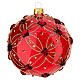 Bola Árbol de Navidad rojo lustros y piedras rojas 100 mm s1