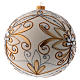 Weihnachtsbaumkugel aus mundgeblasenem Glas Grundton Weiß mit silbernen und goldenen Verzierungen 200 mm s2