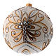 Blown glass white silver and gold ball 200 mm s1