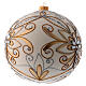 Blown glass white silver and gold ball 200 mm s3