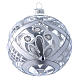 Christmas decoration in transparent glass with silver decoration 120 mm s1