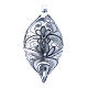 Christmas drop shaped decoration silver 100 mm s1