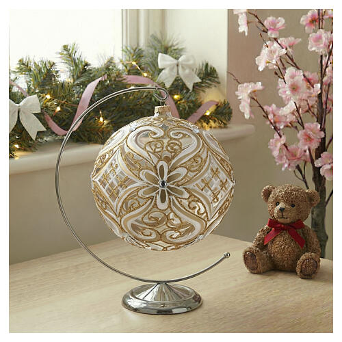 Blown glass transparent decorated ball 200 mm 2