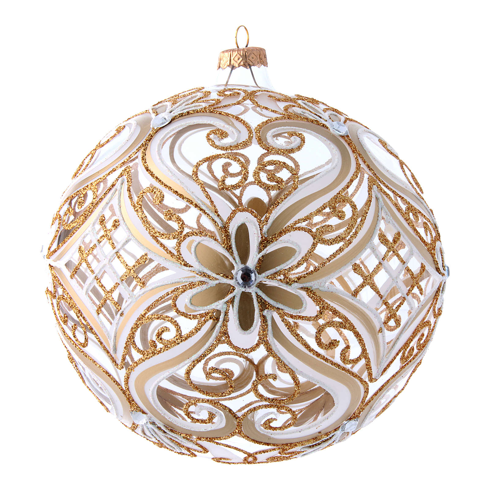 Boules De Noël En Verre Soufflé Blanc Crème Mat - Lot De 6, Diamètre 60 Mm, Décorées à La Main - Holyart