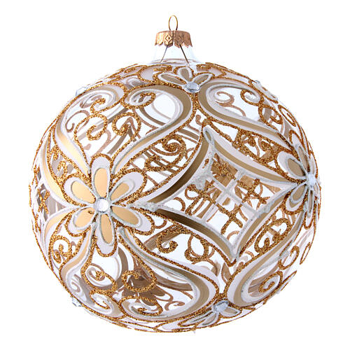 Palla in vetro soffiato trasparente decorata 200 mm 4