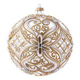Blown glass transparent decorated ball 200 mm
