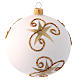 White Christmas tree ball with Father Christmas and deer 100 mm s2