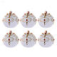 Palline Albero color champagne e pietre 80 mm 6 pezzi s1