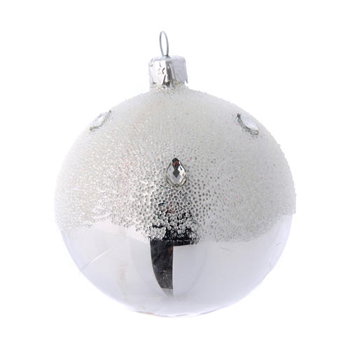 Palline Albero color argento effetto brina 80 mm 6 pezzi 2