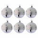 Palline Albero color argento effetto brina 80 mm 6 pezzi s1