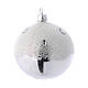 Palline Albero color argento effetto brina 80 mm 6 pezzi s2