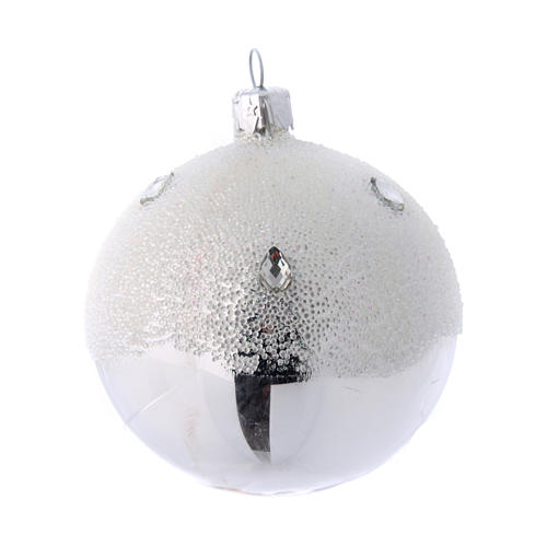 Christmas bauble silver colour frost effect 80 mm 6 pieces 2