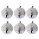 Christmas bauble silver colour frost effect 80 mm 6 pieces s1