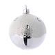 Christmas bauble silver colour frost effect 80 mm 6 pieces s2