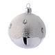 Christmas bauble silver colour frost effect 80 mm 6 pieces s3