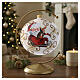 Bola vidro branco opaco Pai Natal e corço 150 mm s2
