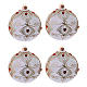 Palline vetro color champagne e pietre 100 mm 4 pezzi s1