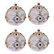 Christmas baubles champagne colour with stones 100 mm 4 pieces s1