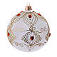 Christmas baubles champagne colour with stones 100 mm 4 pieces s2