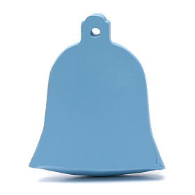 Enfeites para Árvore de Natal em Madeira e PVC: Enfeite sino azul natividade 8 cm Enfeites para Árvore de Natal em Madeira e PVC: Enfeite sino azul natividade 8 cm