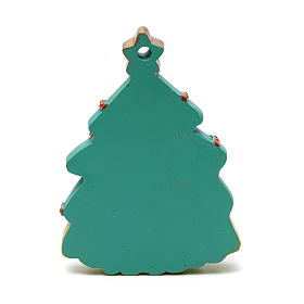 Adornos de madera y pvc para Árbol de Navidad: Decoración forma arbolito con natividad 8 cm