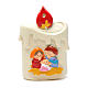 Weihnachtsschmuck Kerze Form mit Heiligen Familie 8cm s1