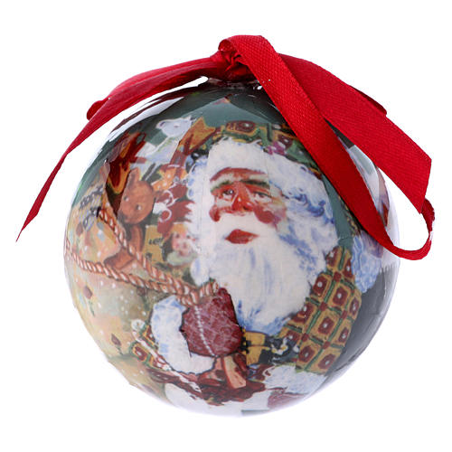 Christmas tree bauble in box with Santa Claus and children 75 mm 1
