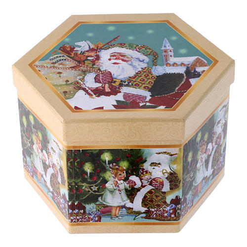 Christmas tree bauble in box with Santa Claus and children 75 mm 4