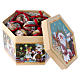 Christmas tree bauble in box with Santa Claus and children 75 mm s3