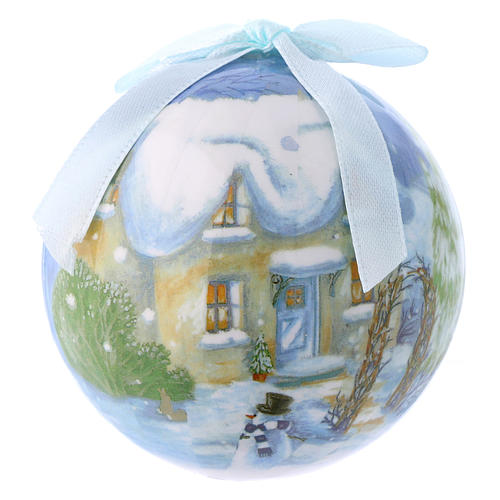 Christmas tree bauble in box with landscape 75 mm 1