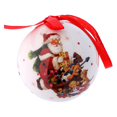 Christmas tree bauble Santa Claus and presents image 75 mm 1