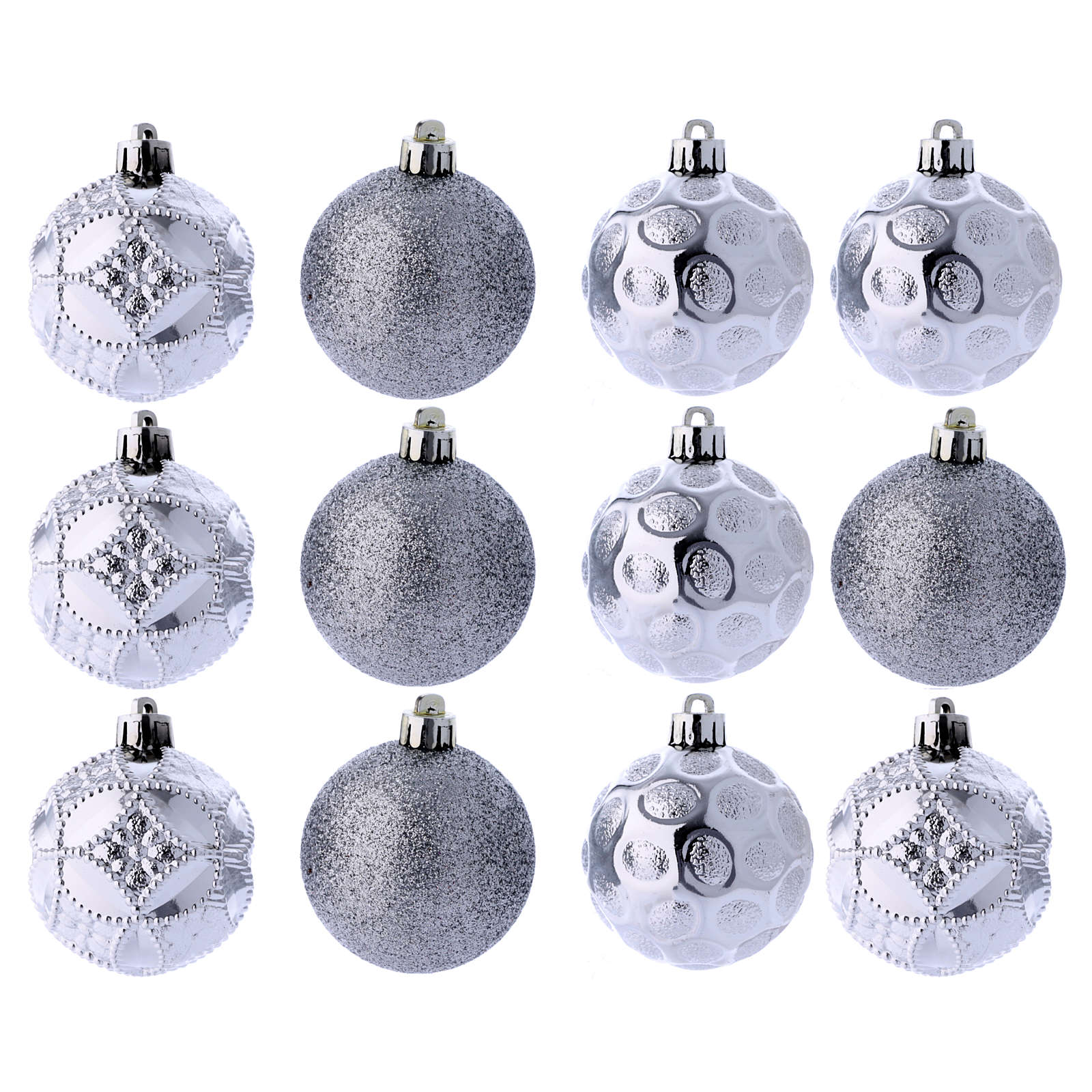 Christmas bauble 60 mm silver online sales on HOLYART.co.uk