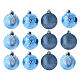 Boules Sapin Noël bleu 60 mm (vendu par 12) s1