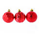 Boule Noël rouge 60 mm (vendu par 3) s2