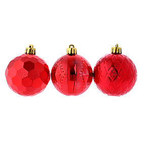 Bola de Natal vermelha 3 peças 60 mm