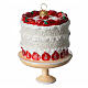 Gâteau aux fraises décoration verre soufflé Sapin Noël s1