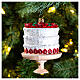 Gâteau aux fraises décoration verre soufflé Sapin Noël s2